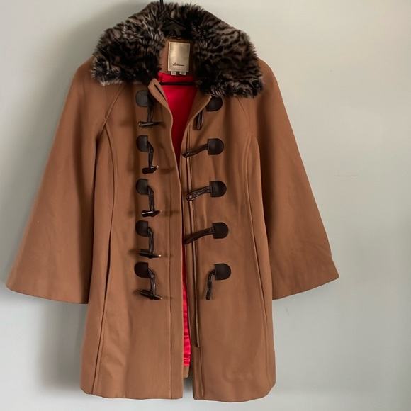 Elevenses Anthropologie Camel Toggle Melton Coat - Picture 4 of 16